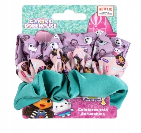 Gumki frotki scrunchies Koci domek Gabi zestaw 3 szt