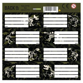 Naklejki nalepki na zeszyty 16 szt DINOZAURY