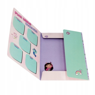 Teczka z gumką A4 na dokumenty KOCI DOMEK GABI fioletowa