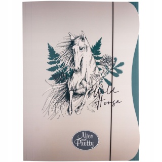 Teczka z gumką A4 na dokumenty rysunki koń konie