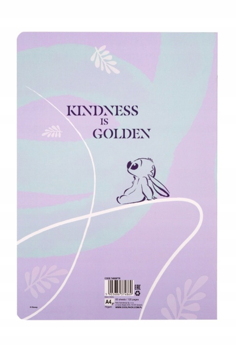 Zeszyt A4 Stitch fioletowy w kratkę 60 kartek LILO I STICH