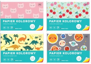Zeszyt papierów kolorowych kolorowych 10 szt A5 Interdruk