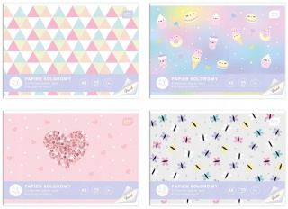 Zeszyt papierów kolorowych pastelowych 10 szt A5 Interdruk