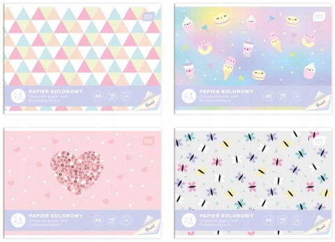 Zeszyt papierów kolorowych pastelowych 10 szt A5 Interdruk