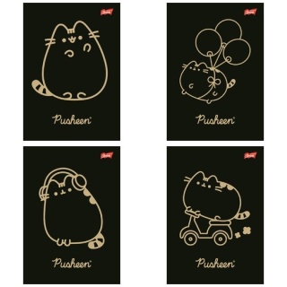 Zeszyt w kratkę A5 Pusheen kotek czarny mix wzorów 60 kartek 1 szt