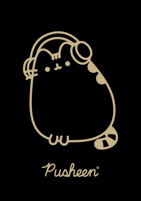Zeszyt w kratkę A5 Pusheen kotek czarny mix wzorów 60 kartek zestaw 4szt