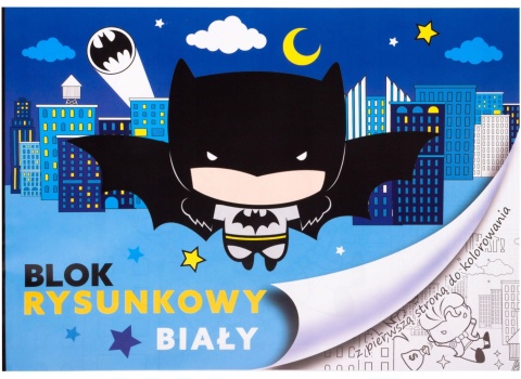 BATMAN blok rysunkowy A4 20 kartek biały