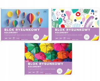 Blok rysunkowy kolorowy A4 20 kartek INTERDRUK