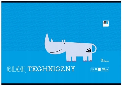 Blok techniczny A4 240 g/m2 10 kartek biały INTERDRUK BB KIDS