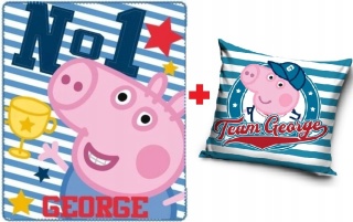 Kocyk koc polarowy + poduszka PEPPA GEORGE