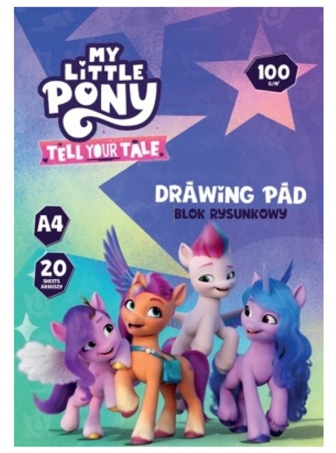 My little pony kucyki blok rysunkowy A4 20 k 100 g /m2 biały Astra