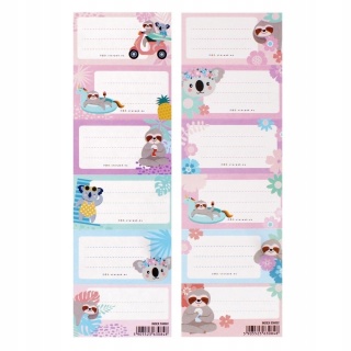 Naklejki nalepki na zeszyty 12 szt Koala Leniwiec