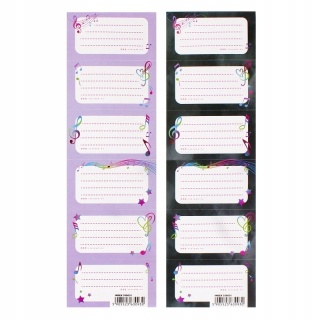 Naklejki nalepki na zeszyty 12 szt muzyka nuty