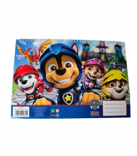 Psi Patrol Zamek pieski szkicownik na spirali blok naklejki 40 k