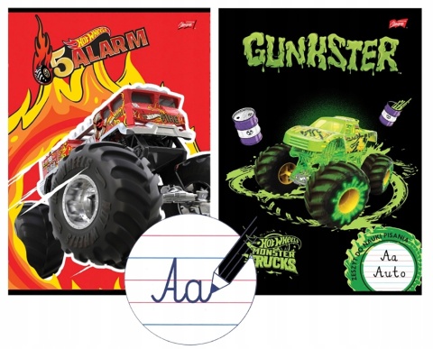 Zeszyt A4 do nauki pisania trzylinia kolor auta Hot wheels 1 szt