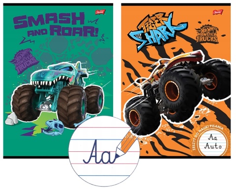Zeszyt A4 do nauki pisania trzylinia kolor auta Hot wheels 1 szt