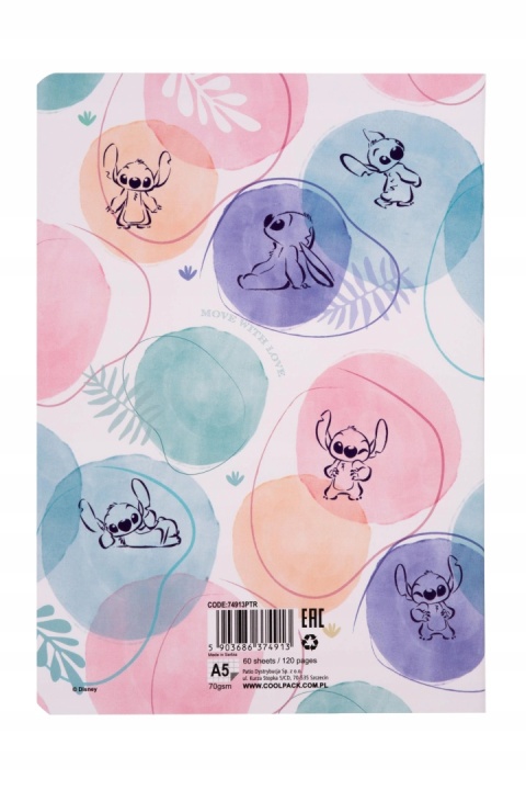 Zeszyt A5 Stitch kółeczka w kratkę 60 kartek LILO I STICH