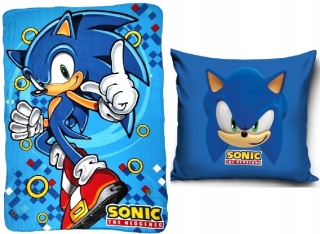 Koc kocyk polarowy narzuta 100x140 cm + poszewka velvet 40x40 cm SONIC