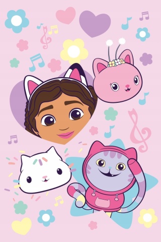 Koc kocyk polarowy różowy KOCI DOMEK GABI 100x140 cm