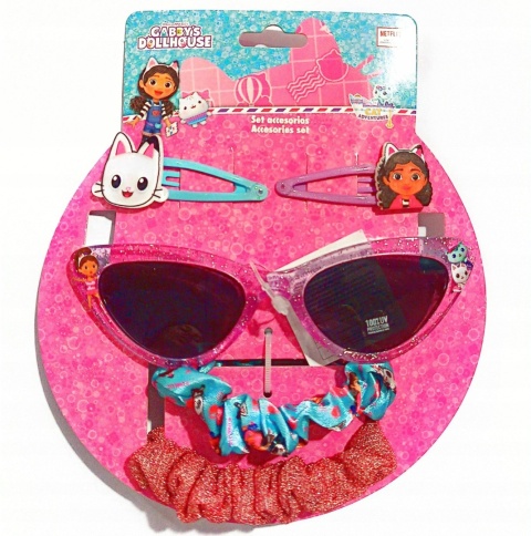 Koci domek Gabi okulary przeciwsłoneczne spinki gumki frotki