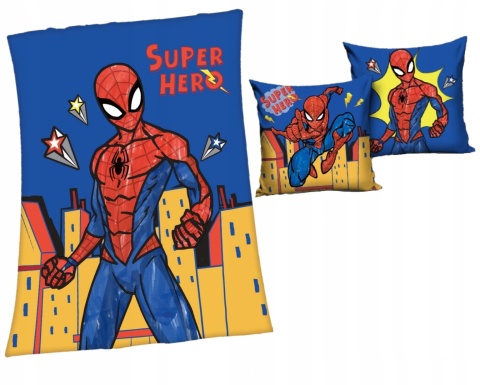 Kocyk koc polarowy narzuta 130x170 + poszewka na poduszkę 40x40 SPIDERMAN