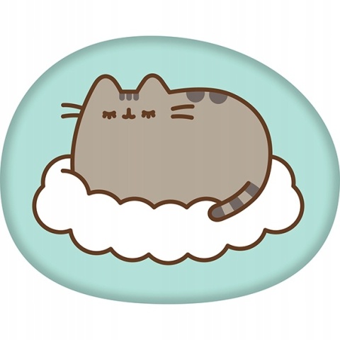 Kocyk koc welur puchaty 150x200 + poduszka kształtka kot miętowy PUSHEEN