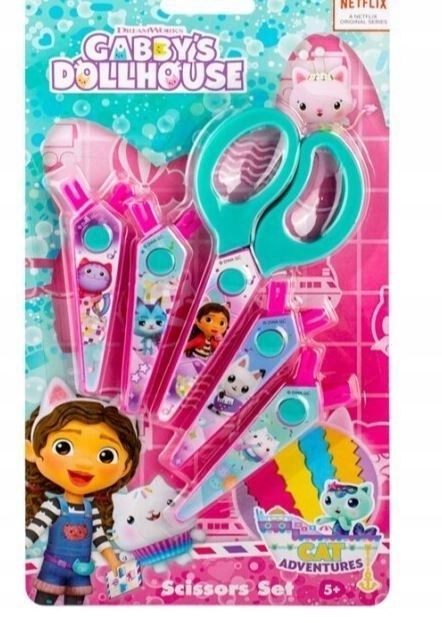 Nożyczki kreatywne z wzorkami KOCI DOMEK GABI 5 szt