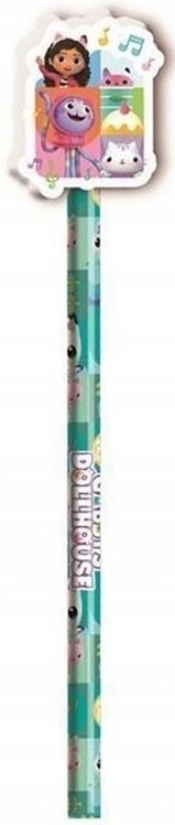 Ołówek z gumką figurką koci domek Gabi