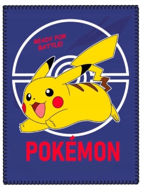 POKEMON Pikachu kocyk koc polarowy pled narzuta 100x140 + poszewka 40x40