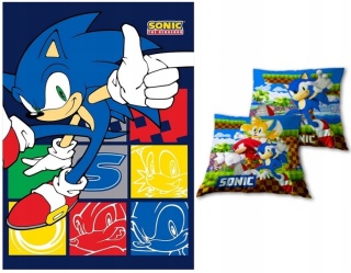 SONIC kocyk koc polarowy 100x140 cm + poduszka 35x35