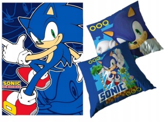 SONIC kocyk koc polarowy 100x140 cm + poduszka 35x35