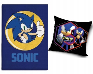 SONIC kocyk koc polarowy 100x140 cm + poduszka VELVET 40X40