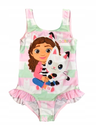 Strój kąpielowy dziecięcy jednoczęściowy KOCI DOMEK GABI na basen 110/116