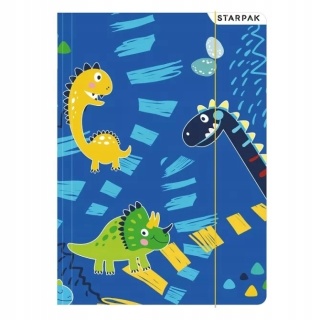 Teczka z gumką A4 na dokumenty dino Dinozaury z planem lekcji starpak
