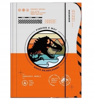 Teczka z gumką A4 na dokumenty rysunki Jurassic World Dinozaury