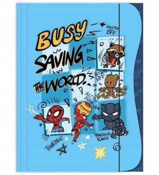 Teczka z gumką A4 na dokumenty rysunki Spidey i Superkumple Avengers