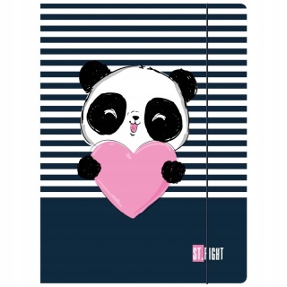 Teczka z gumką A4 na dokumenty szkolna panda serduszko