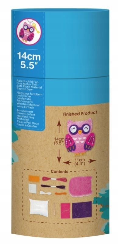 Zestaw do szycia DIY Uszyj breloczek maskotka SOWA 14x11cm AVENIR